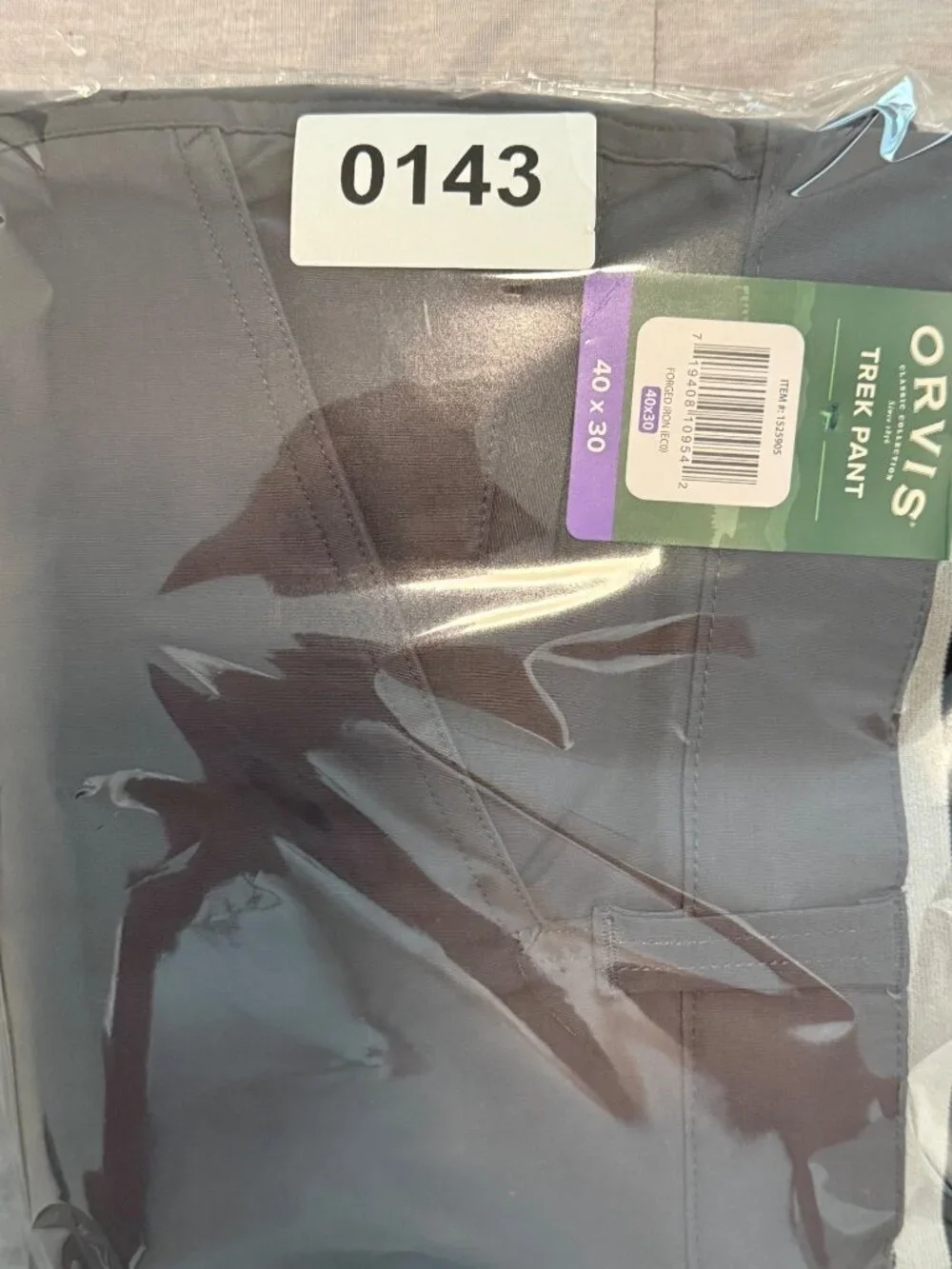 Orvis Trek Pant Mens 40x30 Forged Iron Eco Water-Repellent Stretch Nylon Spandex